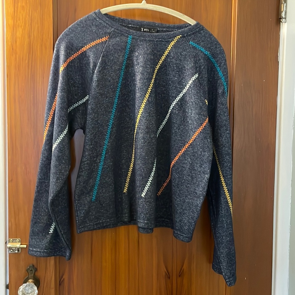 NWOT Size Small Navy Striped Sweater/Sweatshirt with stripes